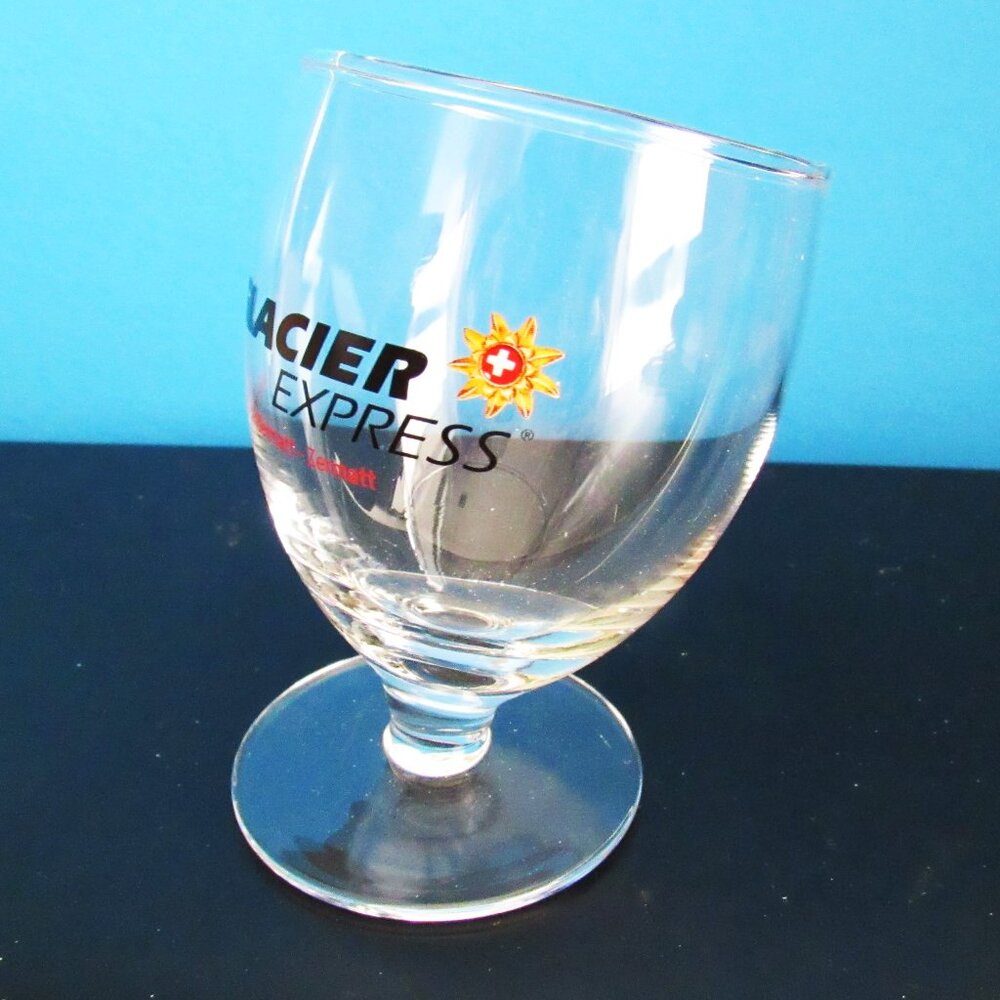 NIB Glacier Express Swiss Train Slanted Wine Glass